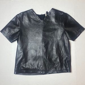 Topshop Faux Leather Top - US 4